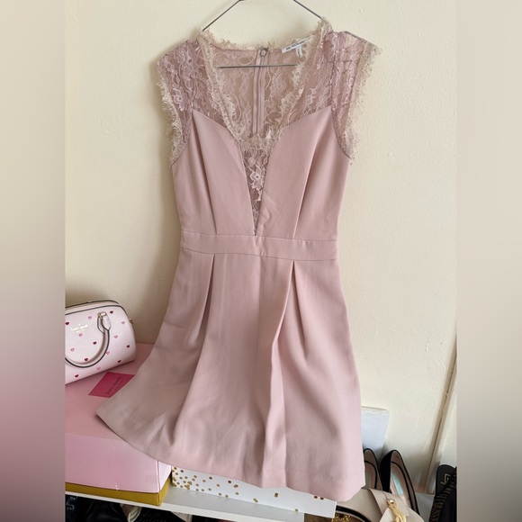 BCBGeneration Blush Pink Lace Mini Dress - Picture 1 of 4